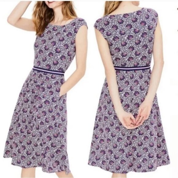 EUC Boden Floral Stretch Jersey Sleeveless Bernice Fit & Flare in Women's 12R - Picture 7 of 16